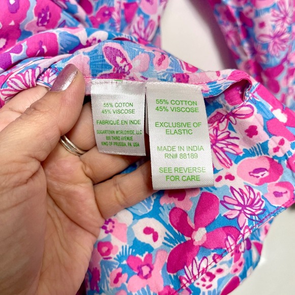 Lilly Pulitzer Lourdes 3/4 Sleeve Cotton in Pink Baby Bloomer Size XL - Picture 9 of 12